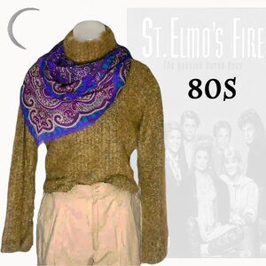 80s Tweed Turtleneck Sweater is Vintage